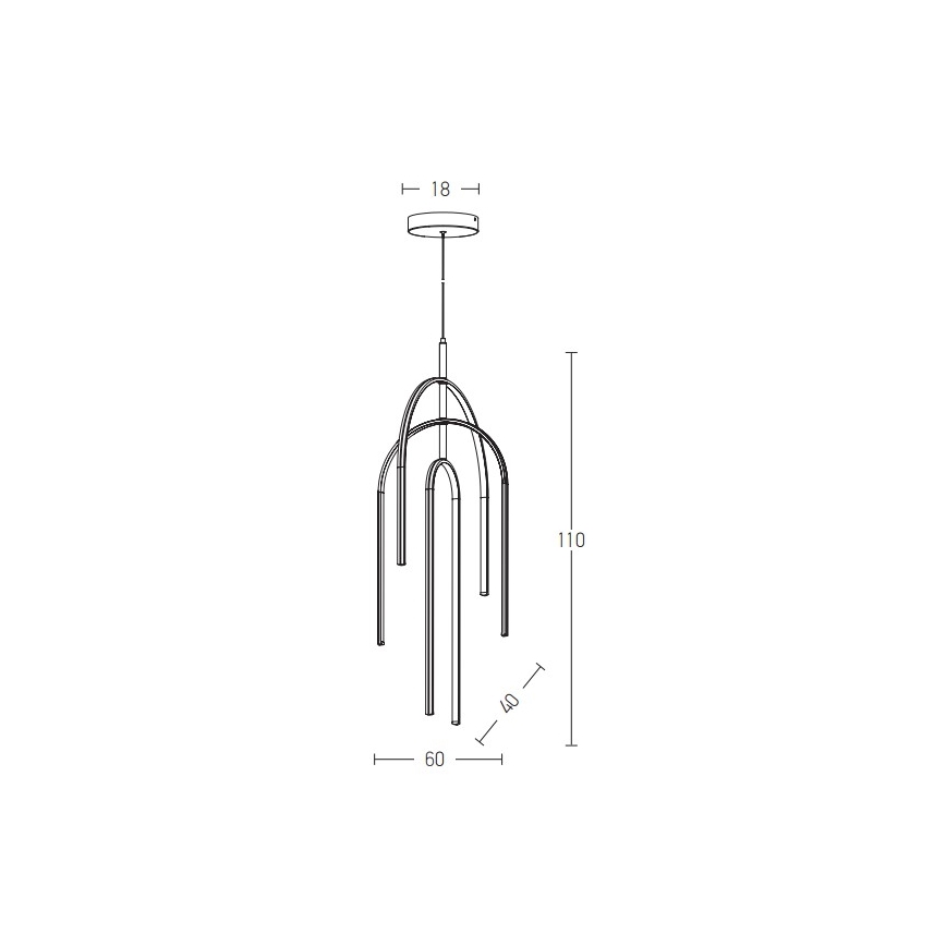 Zambelis 1931 - Led Dimmable κρεμαστό φωτιστικό οροφής LED/80W/230V χρυσαφί