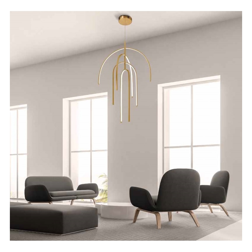 Zambelis 1933 - Led Dimmable κρεμαστό φωτιστικό οροφής LED/96W/230V χρυσαφί
