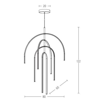 Zambelis 1933 - Led Dimmable κρεμαστό φωτιστικό οροφής LED/96W/230V χρυσαφί