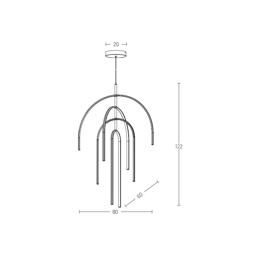 Zambelis 1933 - Led Dimmable κρεμαστό φωτιστικό οροφής LED/96W/230V χρυσαφί