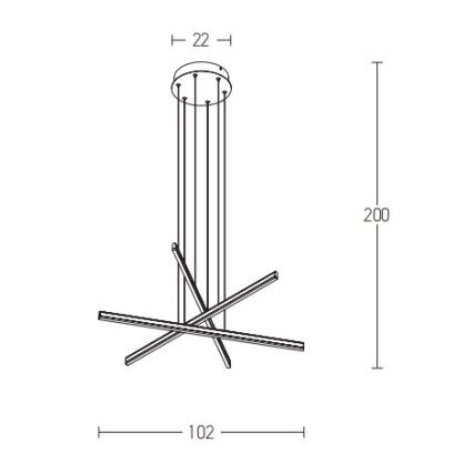 Zambelis 1947 - Led Dimmable κρεμαστό φωτιστικό οροφής LED/48W/230V μαύρο