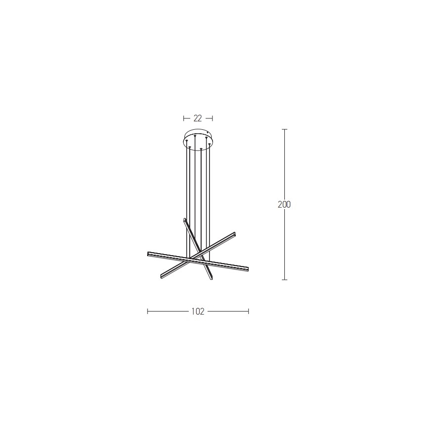 Zambelis 1947 - Led Dimmable κρεμαστό φωτιστικό οροφής LED/48W/230V μαύρο