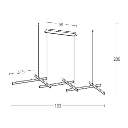 Zambelis 1948 - Led Dimmable κρεμαστό φωτιστικό οροφής LED/85W/230V μαύρο