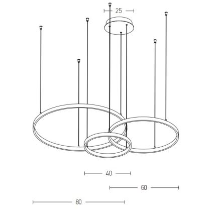 Zambelis 1956-D - Led Dimmable κρεμαστό φωτιστικό οροφής LED/136W/230V