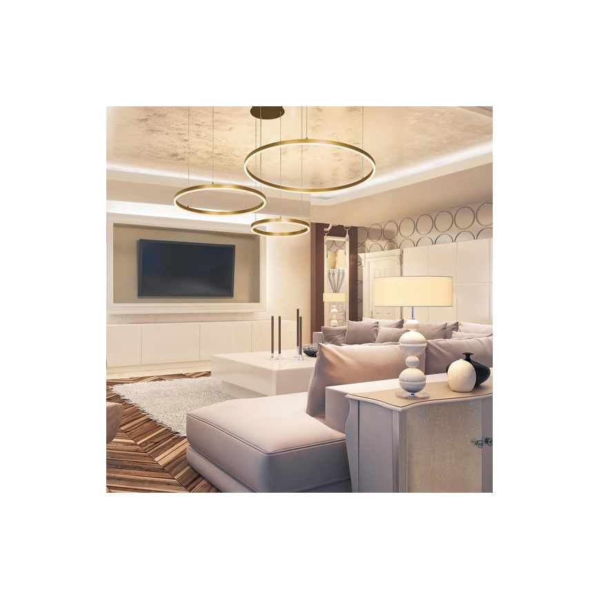 Zambelis 1956 - Πολύφωτο LED με συρματόσχοινο LED/136W/230V χρυσαφί