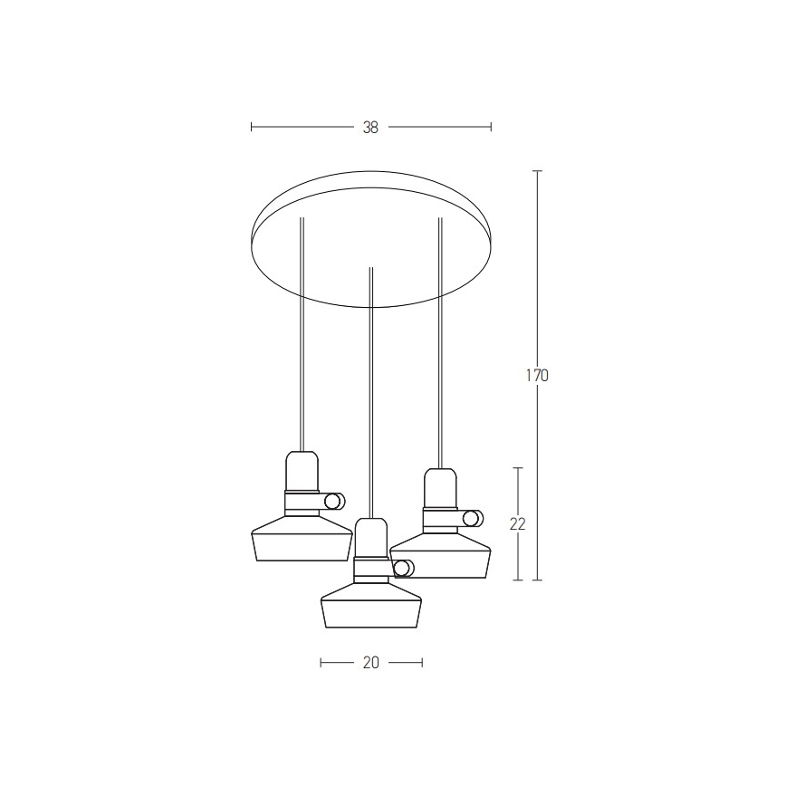 Zambelis 1994-B - Πολύφωτο με συρματόσχοινο 3xE27/40W/230V μαύρο