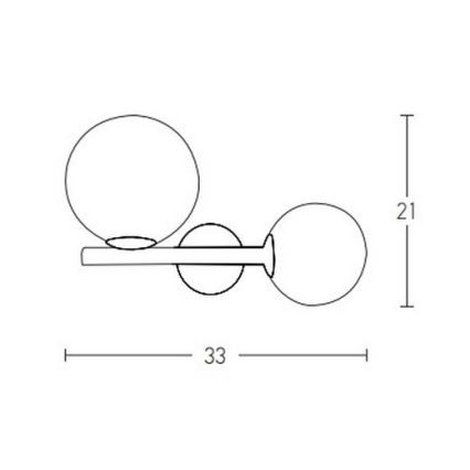 Zambelis 1995 - Επιτοίχιο φωτιστικό 1xG9/7W + 1xE14/15W/230V χρυσό