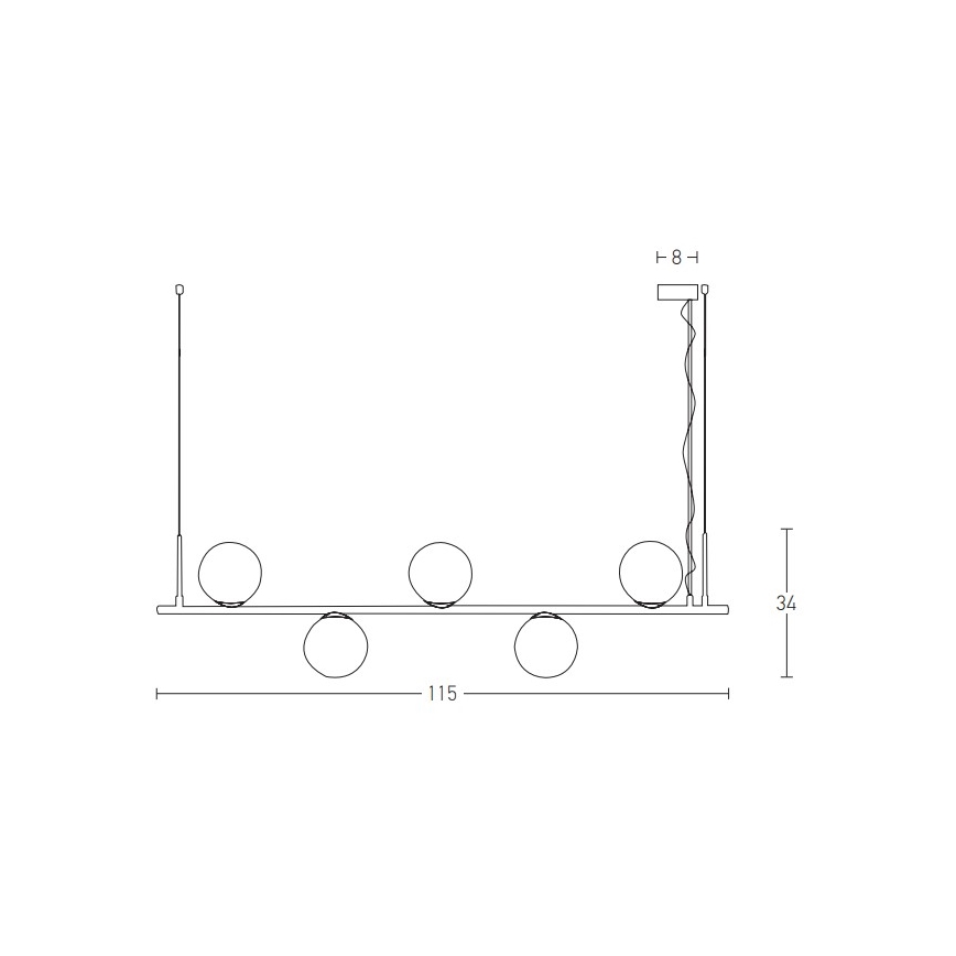 Zambelis 1998 - Πολύφωτο με συρματόσχοινο 5xE14/15W/230V χρυσαφί