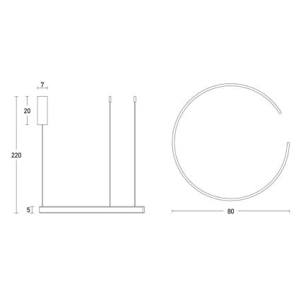 Zambelis 2012 - Led Dimmable κρεμαστό φωτιστικό οροφής LED/40W/230V χρυσαφί