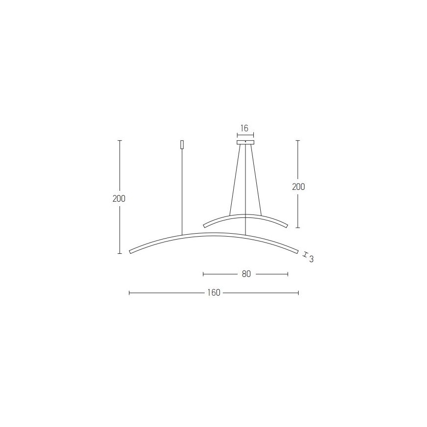Zambelis 20130 - Led Dimmable κρεμαστό φωτιστικό οροφής LED/48W/230V μαύρο