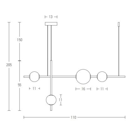 Zambelis 20131 - Led Dimmable κρεμαστό φωτιστικό οροφής LED/18W/230V