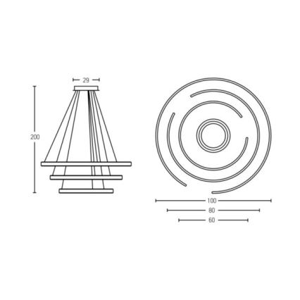 Zambelis 2015 - Led Dimmable κρεμαστό φωτιστικό οροφής LED/120W/230V καφέ