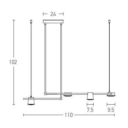 Zambelis 2035 - Κρεμαστό πολύφωτο LED LED/28W/230V