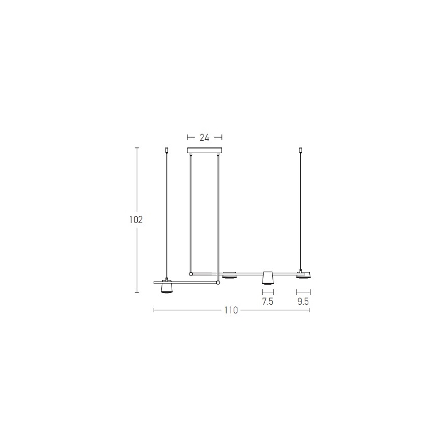 Zambelis 2035 - Κρεμαστό πολύφωτο LED LED/28W/230V