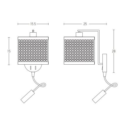 Zambelis 20355 - Λάμπα τοίχου LED 1xE27/40W + LED/3W/230V καλάμι rattan