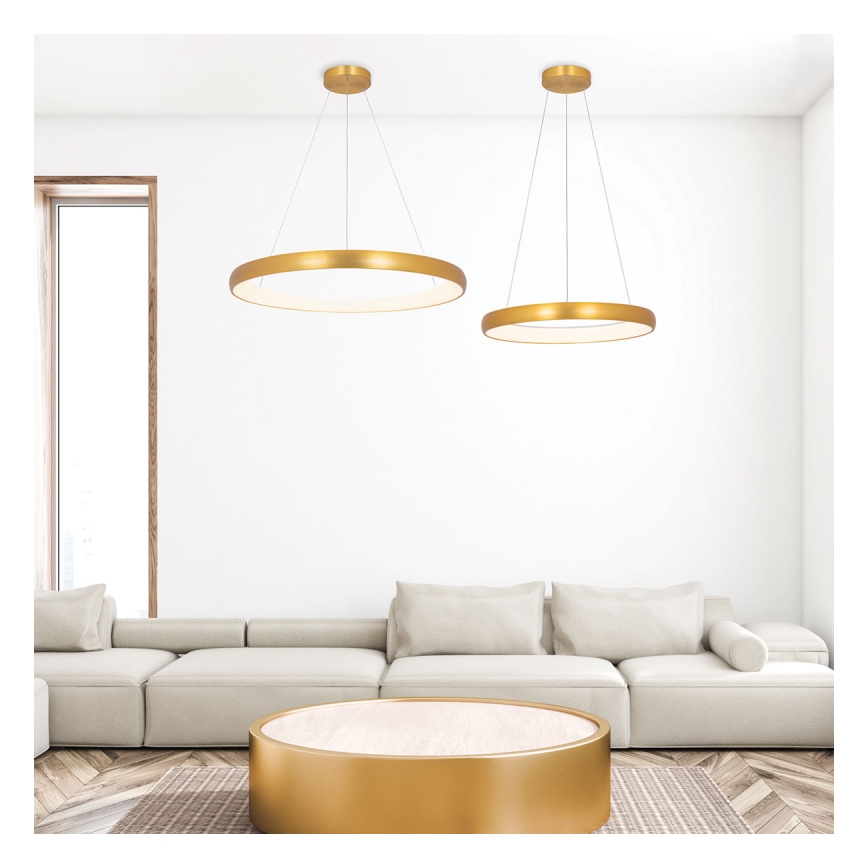 Zambelis 2046 - Led Dimmable κρεμαστό φωτιστικό οροφής LED/30W/230V διάμετρος 40 cm χρυσαφί