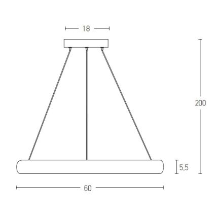 Zambelis 2054 - Led Dimmable κρεμαστό φωτιστικό οροφής LED/50W/230V διάμετρος 60 cm χρυσαφί