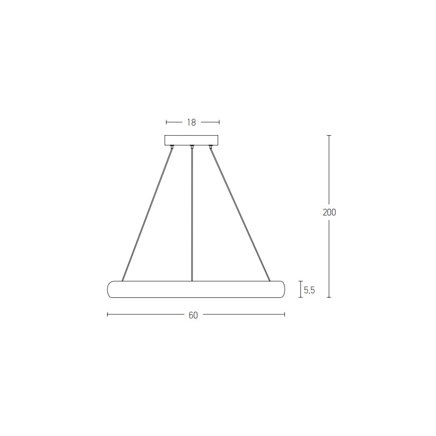 Zambelis 2054 - Led Dimmable κρεμαστό φωτιστικό οροφής LED/50W/230V διάμετρος 60 cm χρυσαφί