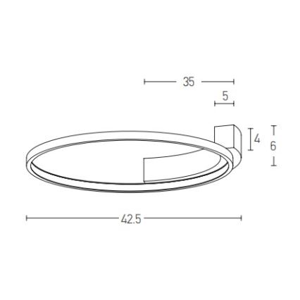 Zambelis 2074 - Φωτιστικό τοίχου LED LED/25W/230V διάμετρος 42,5 cm μαύρο