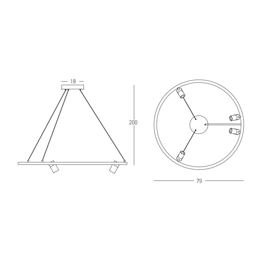 Zambelis 22013 - Led Dimmable κρεμαστό φωτιστικό οροφής LED/59W/230V διάμετρος 79 cm μαύρο