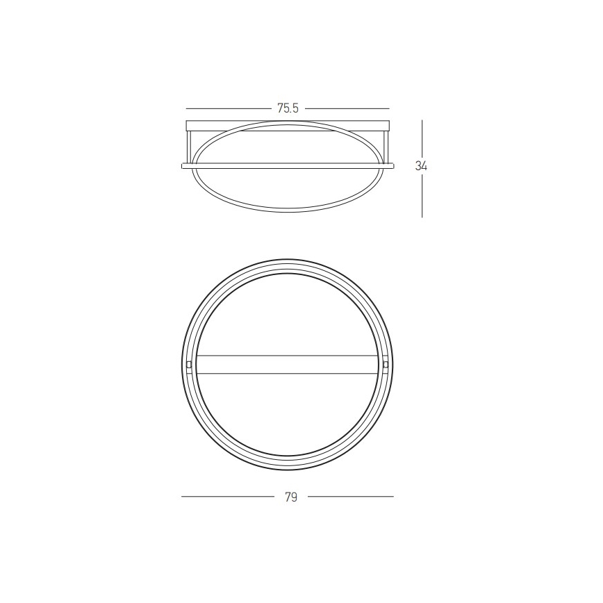 Zambelis 22019 -  LED Πλαφονιέρα οροφής ντιμαριζόμενη LED LED/80W/230V διάμετρος 79 cm χρυσαφί