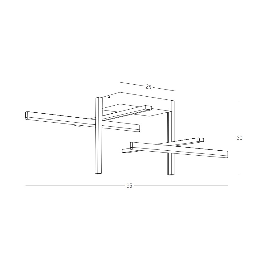 Zambelis 22027 -  LED Πλαφονιέρα οροφής ντιμαριζόμενη LED/46W/230V μαύρο