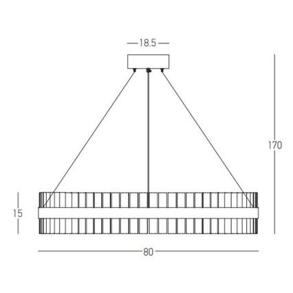 Zambelis 22040 - Led Dimmable κρεμαστό φωτιστικό οροφής LED/68W/230V χρυσαφί