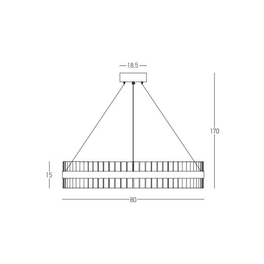 Zambelis 22040 - Led Dimmable κρεμαστό φωτιστικό οροφής LED/68W/230V χρυσαφί