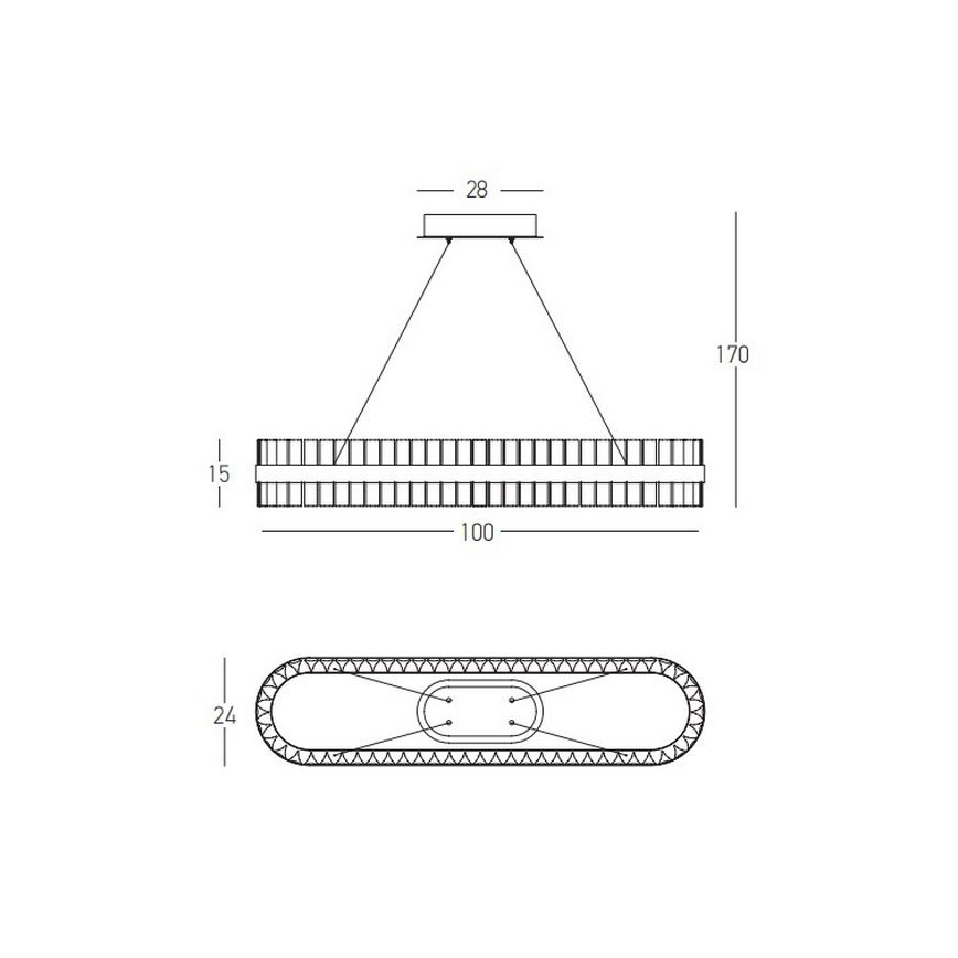 Zambelis 22041 - Led Dimmable κρεμαστό φωτιστικό οροφής LED/68W/230V χρυσαφί