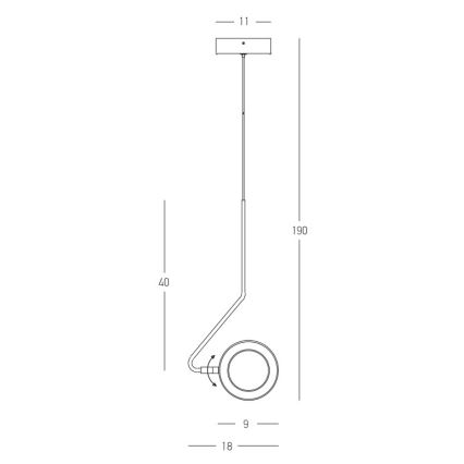 Zambelis 22044 - Led Dimmable κρεμαστό φωτιστικό οροφής LED/7W/230V CRI90 λευκό