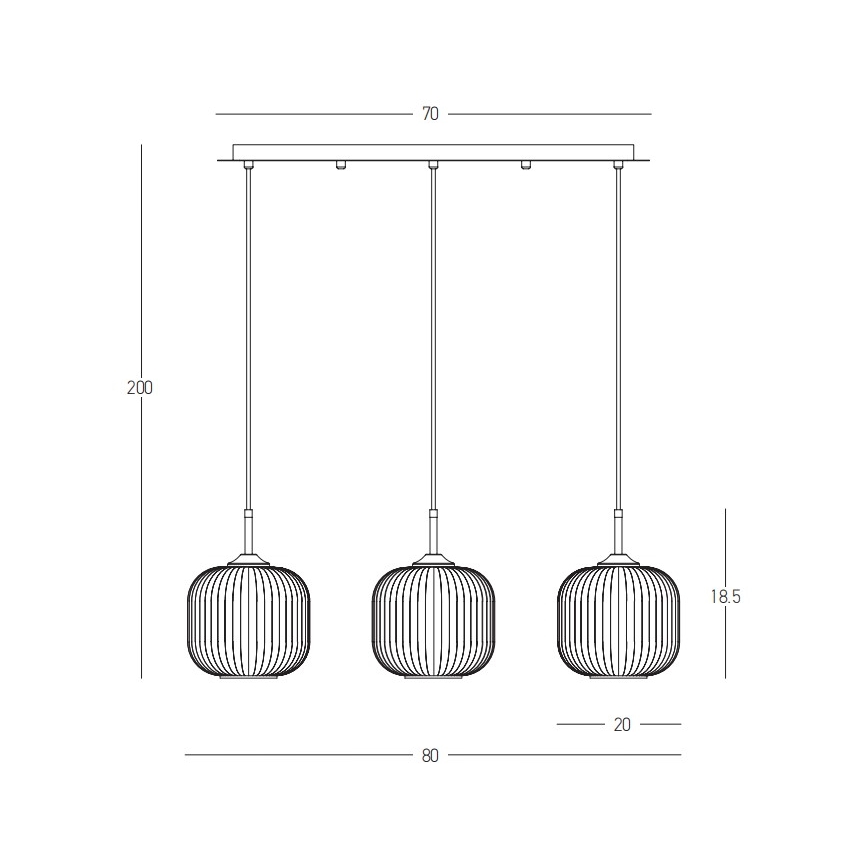 Zambelis 22074 - Κρεμαστό φωτιστικό οροφής ράγα 3xE27/40W/230V