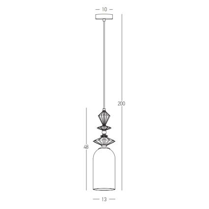 Zambelis 22078 -  Κρεμαστό φωτιστικό οροφής 1xE27/40W/230V