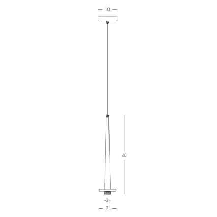 Zambelis 22110 - Πολύφωτο LED με συρματόσχοινο LED/3W/230V CRI90 μαύρο