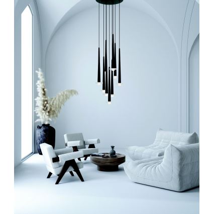 Zambelis 22113 - Ρυθμιζόμενο LED φωτιστικό οροφής με καλώδιο 9xLED/3W/230V CRI90 μαύρο