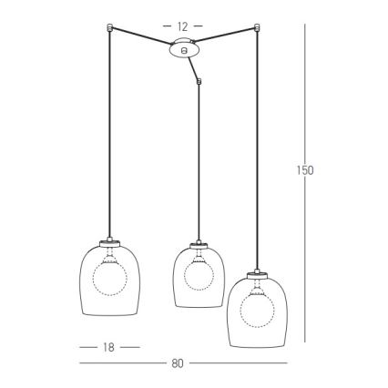 Zambelis 22145 - Κρεμαστό φωτιστικό οροφής 3xG9/5W/230V spider μαύρο