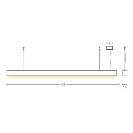 Zambelis 22210 -  LED Κρεμαστό φωτιστικό οροφής LED/45W/230V