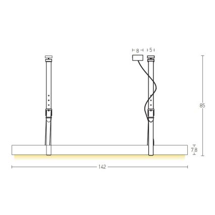 Zambelis 22211 -  LED Κρεμαστό φωτιστικό οροφής LED/45W/230V