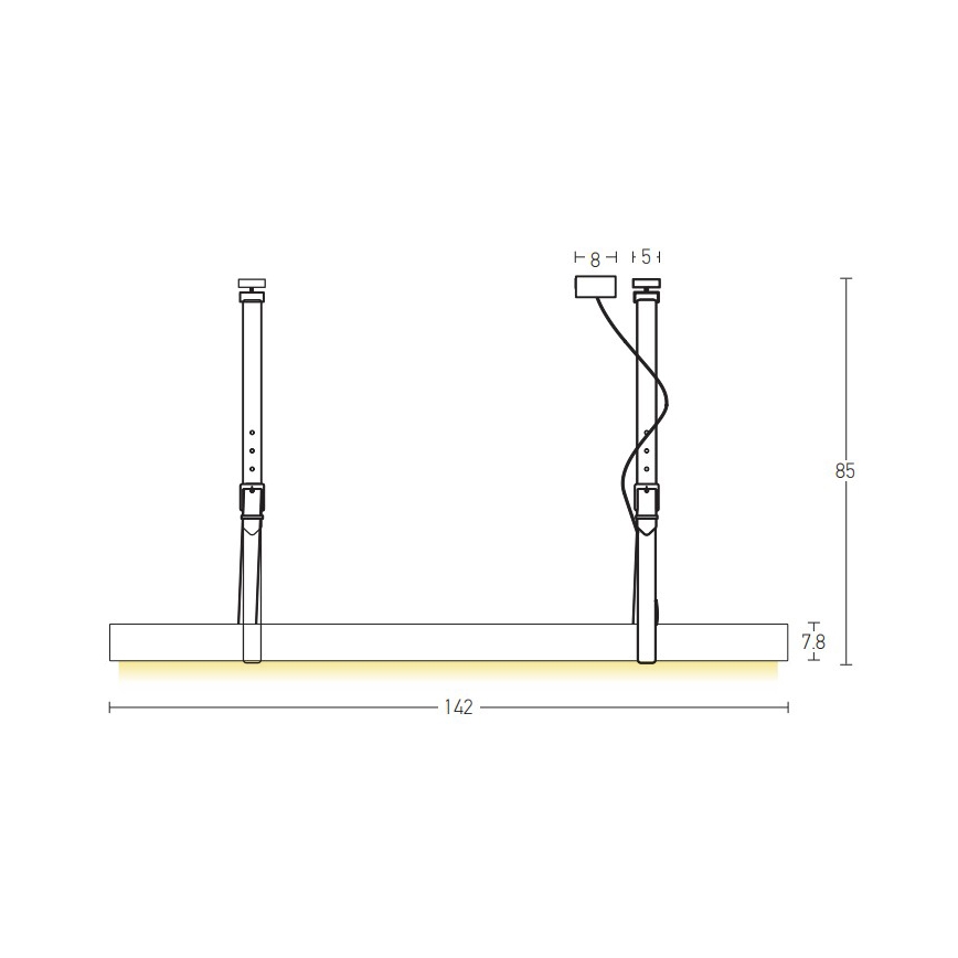 Zambelis 22211 -  LED Κρεμαστό φωτιστικό οροφής LED/45W/230V
