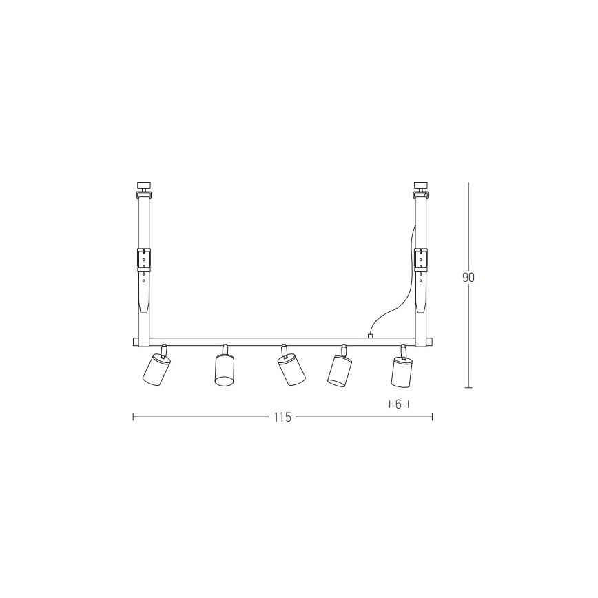 Zambelis 22224 -  Κρεμαστό φωτιστικό οροφής 5xGU10/25W/230V