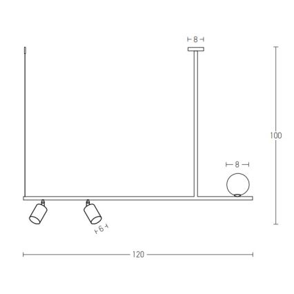 Zambelis 22227 -  Κρεμαστό φωτιστικό οροφής 2xGU10/25W+G9/9W/230V