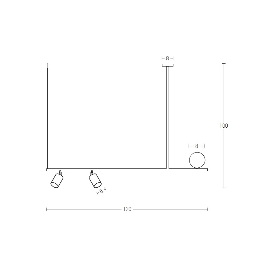 Zambelis 22227 -  Κρεμαστό φωτιστικό οροφής 2xGU10/25W+G9/9W/230V