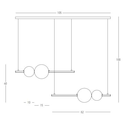 Zambelis 22235 - Led Dimmable κρεμαστό φωτιστικό οροφής LED/22W/230V χρυσαφί