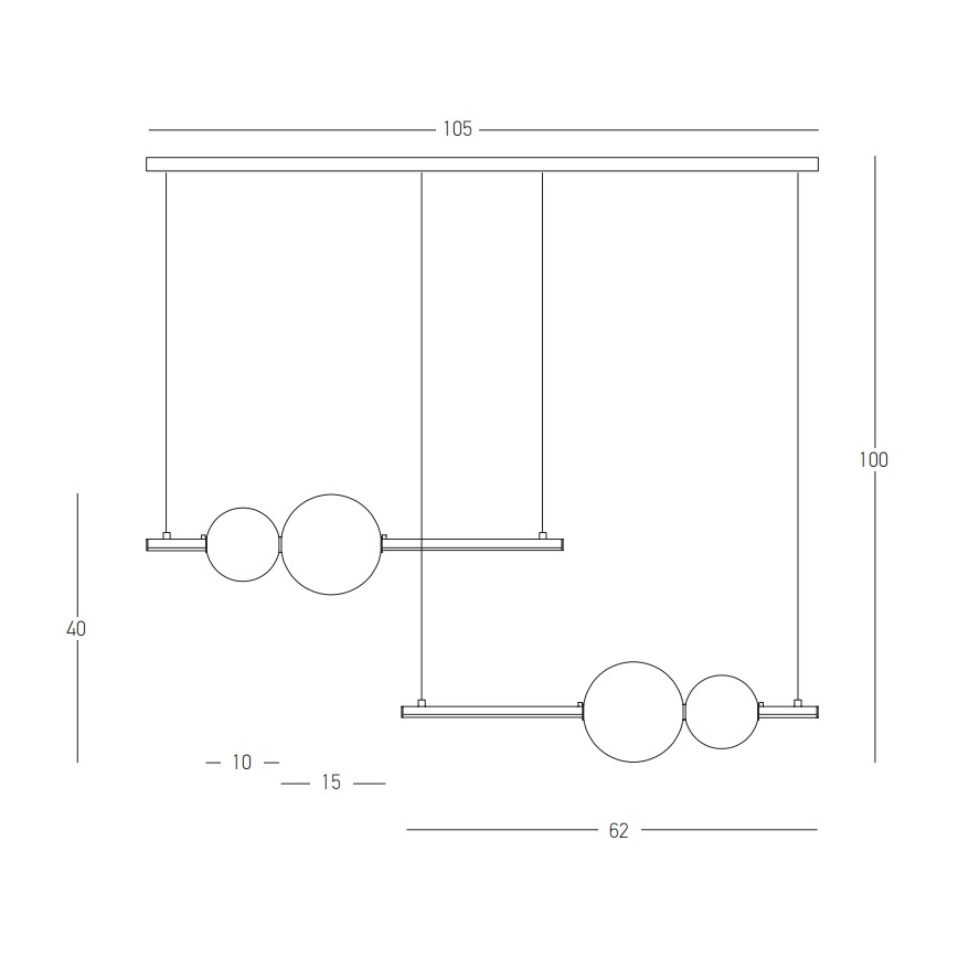 Zambelis 22235 - Led Dimmable κρεμαστό φωτιστικό οροφής LED/22W/230V χρυσαφί