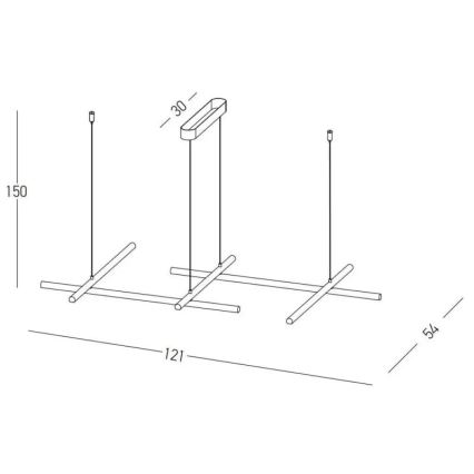 Zambelis 22242 - Led Dimmable κρεμαστό φωτιστικό οροφής LED/50W/230V χρυσαφί