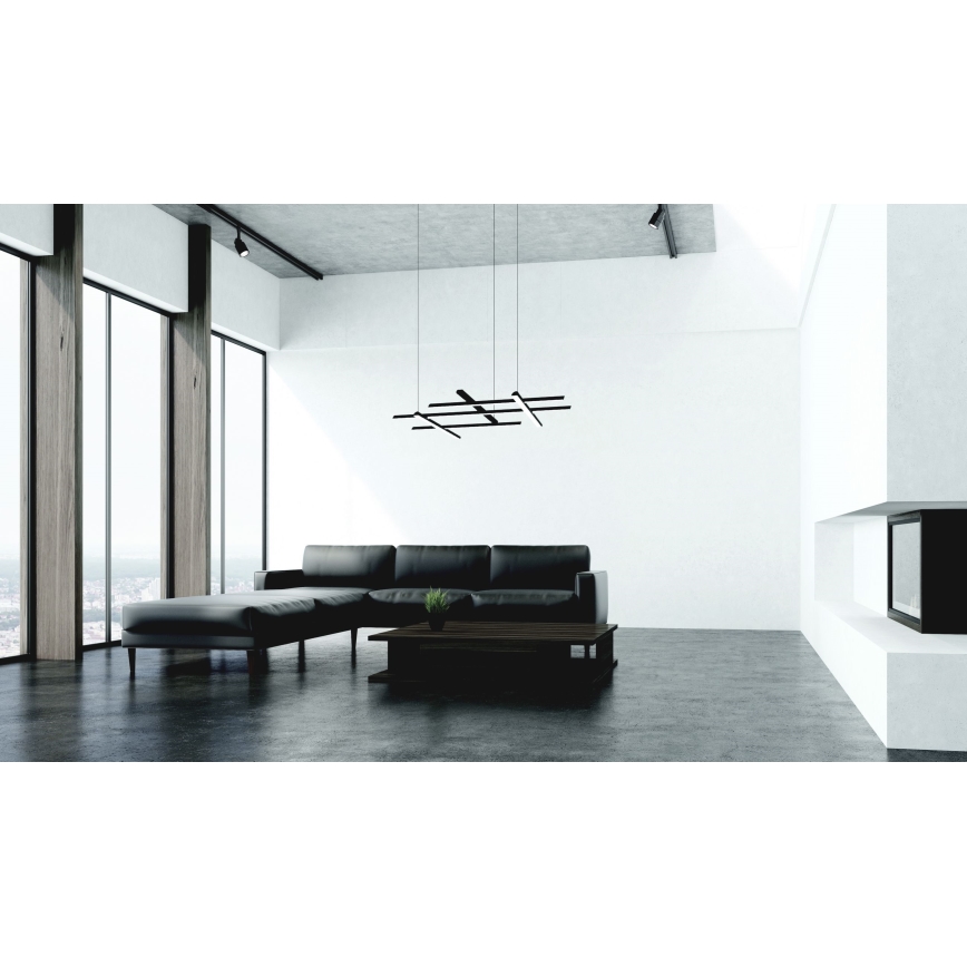 Zambelis 22245 - Led Dimmable κρεμαστό φωτιστικό οροφής LED/80W/230V μαύρο