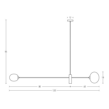 Zambelis 22267 - Κρεμαστό φωτιστικό 2xG9/9W/230V