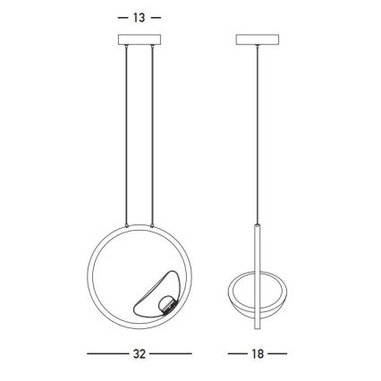 Zambelis 23028 - Led Dimmable κρεμαστό φωτιστικό οροφής LED/7W/230V 3000K χρυσαφί