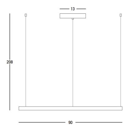 Zambelis 23034 - Led Dimmable κρεμαστό φωτιστικό οροφής LED/45W/230V 3000K διάμετρος 90 cm χρυσαφί