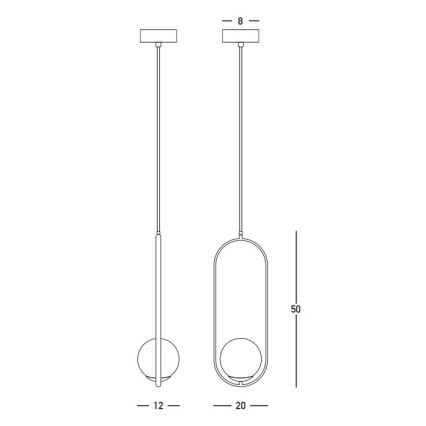 Zambelis 23135 - Κρεμαστό φωτιστικό οροφής  1xG9/7W/230V 12x20 cm χρυσαφί