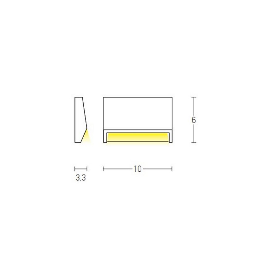Zambelis E182 - Φωτισμός σκάλας εξωτερικού χώρου LED LED/1,5W/230V IP54 λευκό